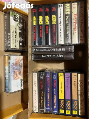 22 db műsoros pop/rock kazetta, 1000 Ft / db