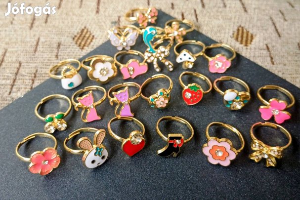 22db állítható kislány gyűrűk egyben 1500ft