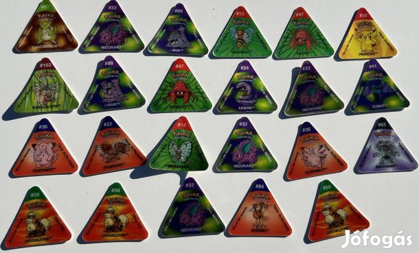 23db Régi Eredeti Magyar nyelvű Pokemon Tazo / Trio egyben eladó