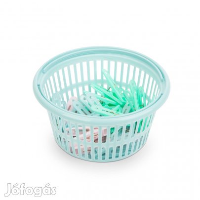 24 darab Műanyag színes ruhacsipesz szett ruha csipesz tároló