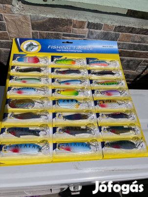 24 db-os 6-8 cm közötti #kanál #villantó készlet eladó + ajándék új