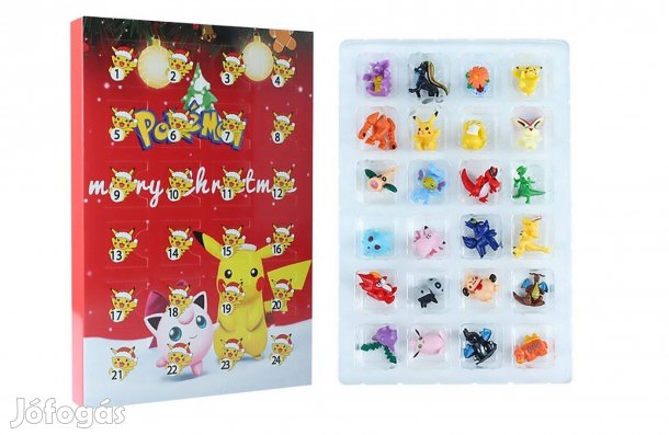 24 db-os Pokemon jellegű Adventi Kalendárium naptár figura szett