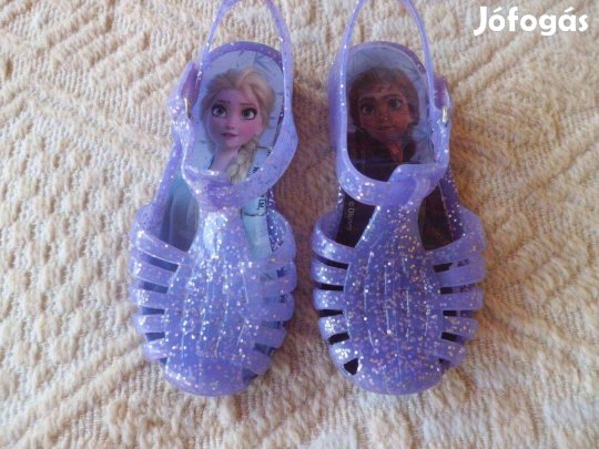 24-es Elza & Anna lila tépőzáras műanyag lány strandszandál