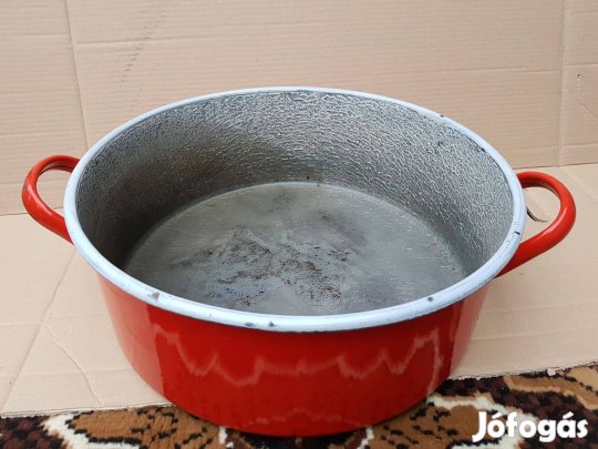 24 literes piros zománcos lábas 44 cm eladó