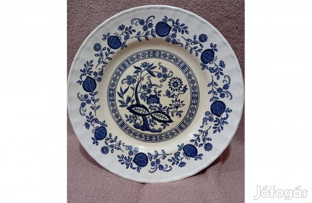 2502/18 Staffordshire angol fajansz tányér kék hagymamintával
