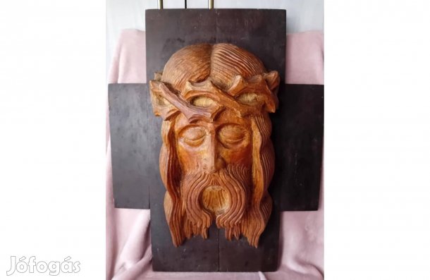 2512/52 Faragott fa nagyméretű Jézus feszület