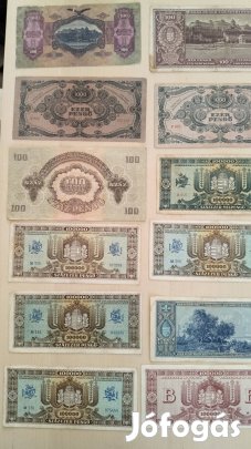 25 darab pengő, milpengő használt bankjegy