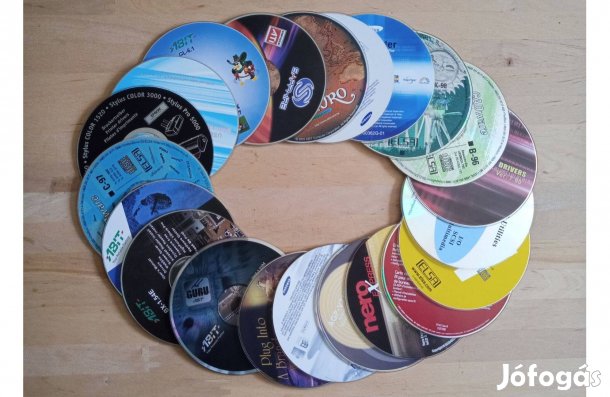 25 db színes mintás használt karcmentes CD : kreatív dekoráció lehet 1