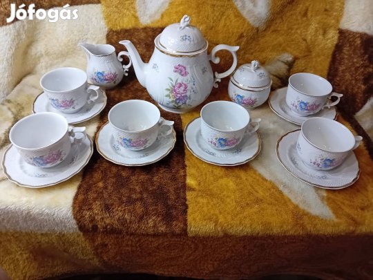 2603/2 Hollóházi porcelán Hajnalka mintás teáskészlet