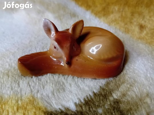 2604/4 Nagyon ritka Kispest porcelán róka figura