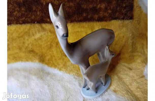 2604/7 Zsolnay porcelán őzpár figura