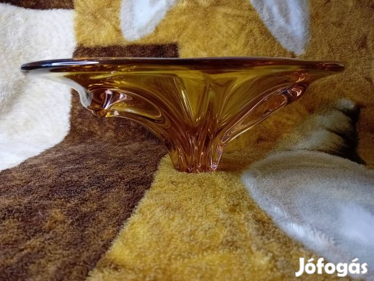 2604/9 Bohemia csehszlovák üveg tál