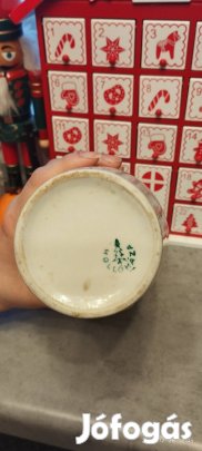 26 cm hollóházi porcelán váza, gyöngyházfényű 