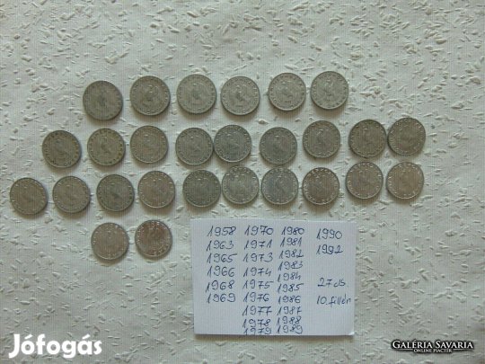 27 darab 10 fillér LOT ! Mind más évszám