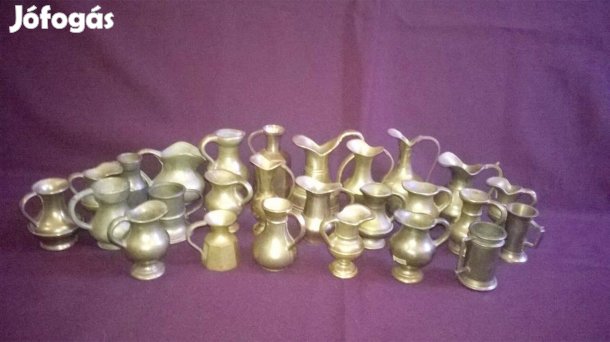 27 darabos pici , réz kancsó gyűjtemény - polcdísz