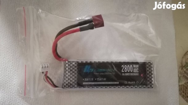 2800mAh kapacitású 7.4V-os LI-PO akkumulátor eladó!