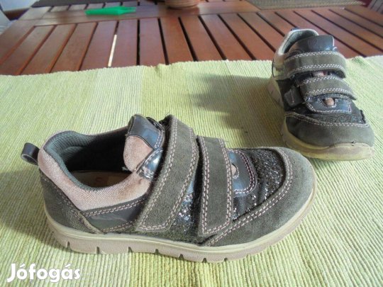 29-es Elefanten sötétszürke csillámos bőr lány cipő 29