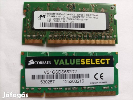 2X1 GB DDR2 laptop RAM