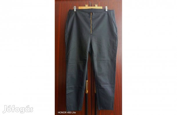 2XL-es/50/,női,fekete,különleges,bőr hatású anyagú Shein nadrág