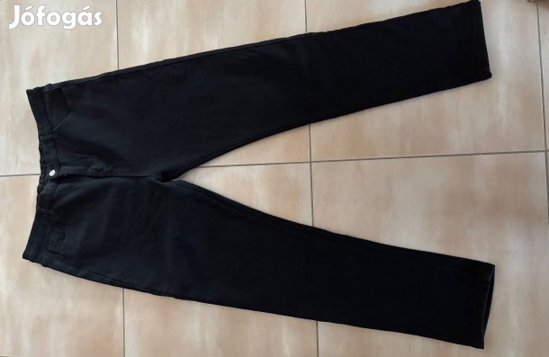2XL-es, XXL- es fekete, polárbéléses női farmernadrág