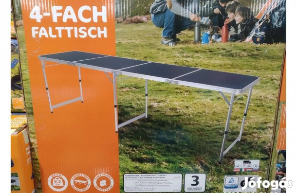 2,4 Méteres kemping party tapétázó asztal új 240x60 cm, összehajtható