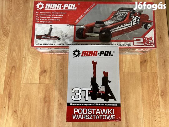 2,5T alacsony profilu emelő + 3T Szerelőbak párban 