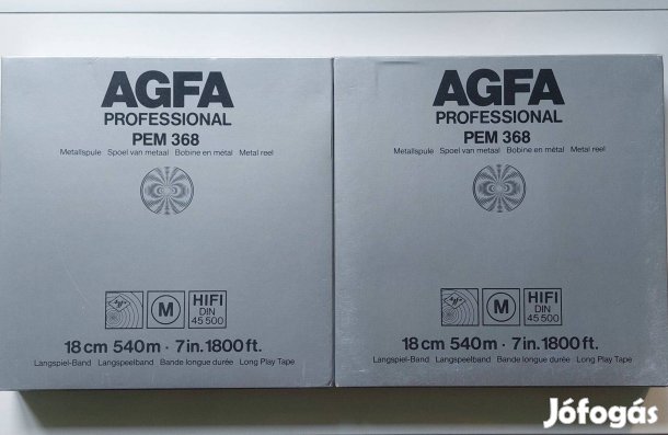 2-DB AGFA Professional PEM 368 Fém Orsó Orsós Magnószalag MAGNÓ Szalag
