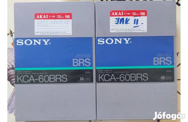 2-DB Sony KCA-60BRS U-Matic 358m Videokamera Kazetta Videó Kazetta