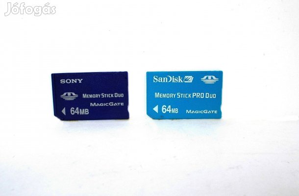 2 Darab Memory Stick Duo 64 MB memóriakártya. Tesztelt !