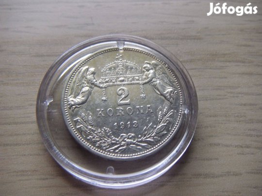 2 Korona 1913 Ezüst emlékérem zárt kapszulában + Tanúsítvány