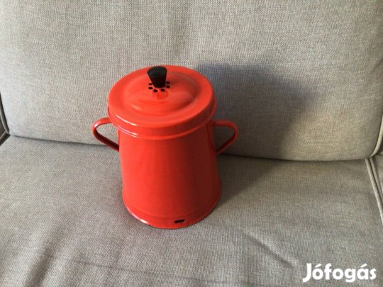 2 L-es piros, zománcos zsírosbödön újszerű állapotban eladó