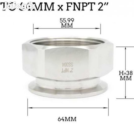 2"-os tri-Clamp átalakító 2"-os belső menet (3822)