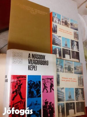 2. világháborús nagy könyvek vászon kötésbe 25x30cm