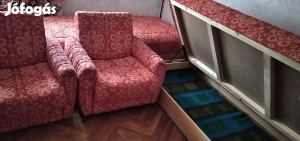 2 ágyneműtartós ágy + 2 fotel