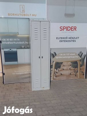 2 ajtós öltözőszekrény, értékmegőrző, fém - használt szekrény