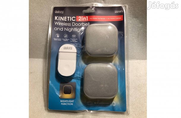2 az 1-ben Kinetic vezetéknélküli csengő és éjjelifény - dupla vevő