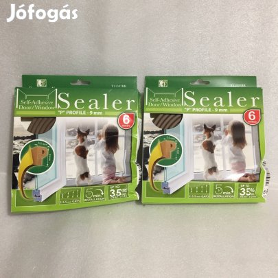 2 csomag Öntapadós ajtó- ablakszigetelő "P" profil - 6 m barna - 9 mm