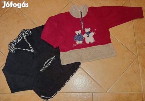 2 darab 116-os polár vastag pulóver - mérve