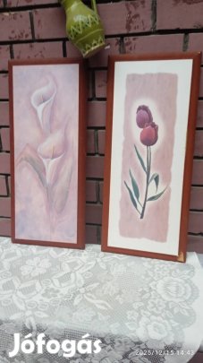 2 darab 53 X 23 cm-es retro fából készült fali kép