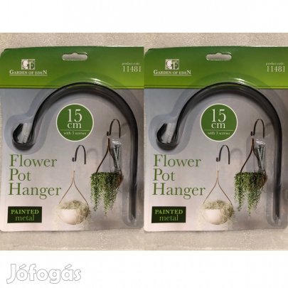 2 darab Fém Fali konzol virágcserép / kaspó akasztó - festett fekete