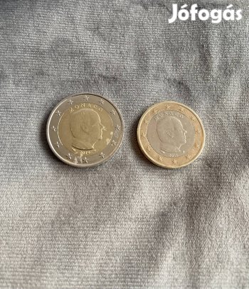 2 darab Monacói Eurós érme eladó. 