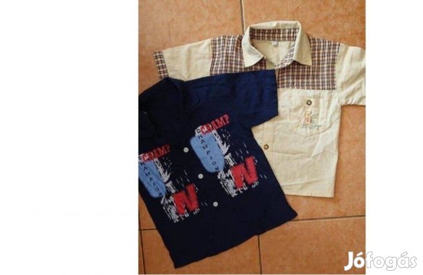 2 darab divatos rövid ujjú vékony ing 98-104-es méretben