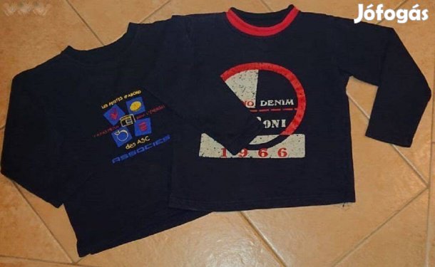 2 darab fekete pamut pulóver 110-es méretben - mérve