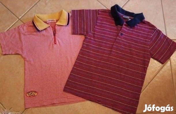 2 darab galléros ingnyakú csíkos póló kb. 110-es méret