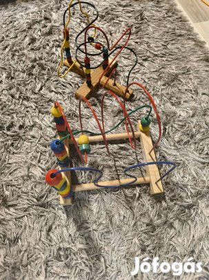 2 darab golyóvezető játék gyöngylabirintus IKEA és Fakopáncs 