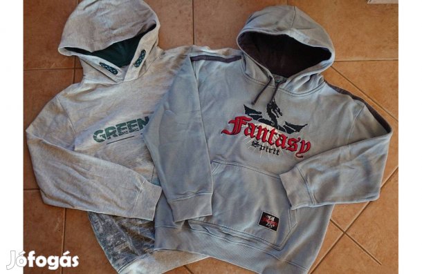 2 darab kapucnis pamut pulóver 140-es méret - mérve