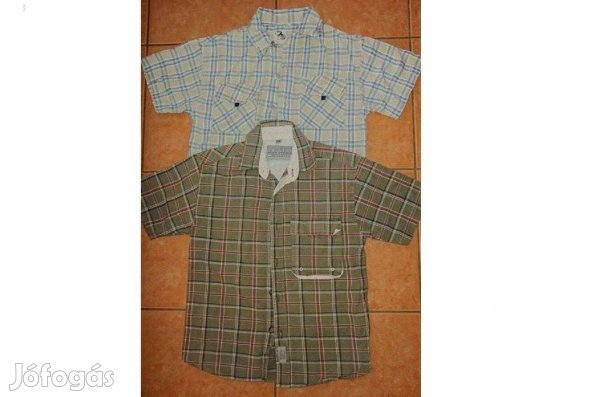 2 darab kockás pamut ing 122-128-as - egy méretben