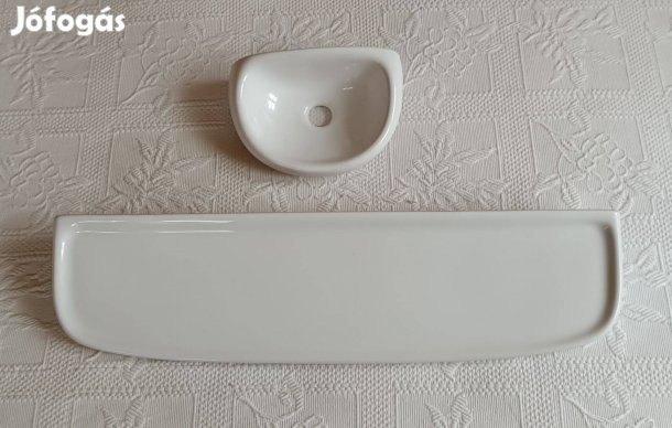 2 darabos "Alföldi" Porcelán Fürdőszobai (Szappantartó & Polc) Szett
