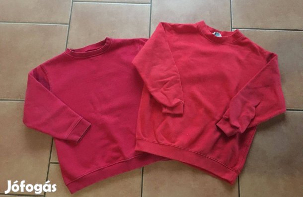 2 db 128-134 piros pulóver együtt!