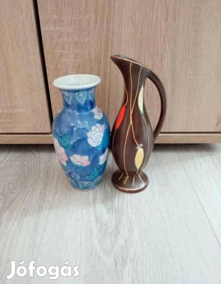 2 db 16-17 cm színes váza együtt 600 Ft